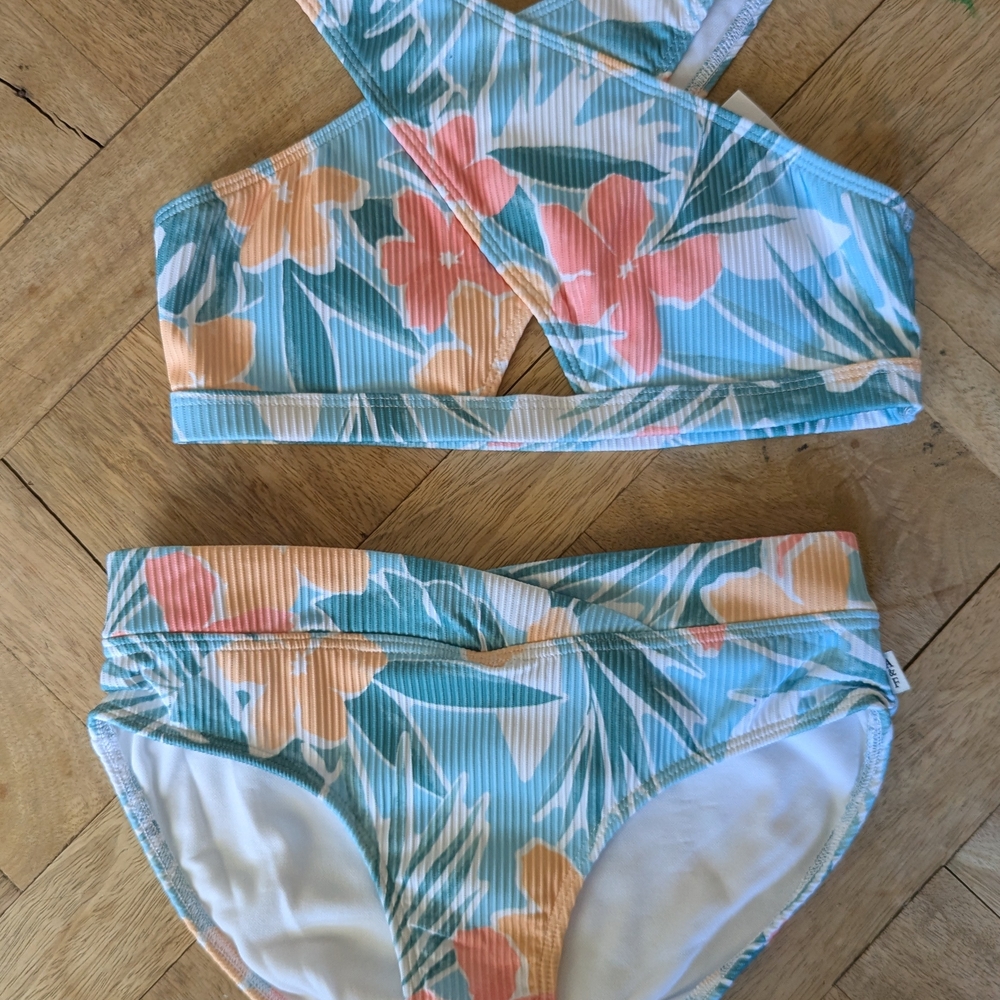 SOLD: Floral Bikini Set with Tropical Print